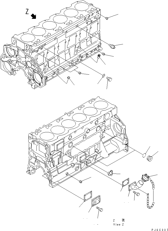 Схема запчастей Komatsu SA6D125E-2G-7 - БЛОК ЦИЛИНДРОВ КОМПОНЕНТЫ (БЛОКИР. НАПОЛНИТЕЛЬ ТИП)(№778-) ДВИГАТЕЛЬ