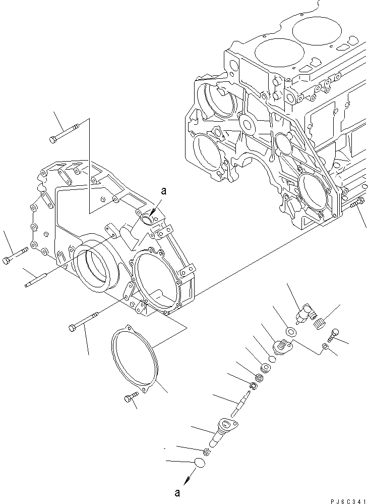 Схема запчастей Komatsu SA6D125E-2G-7 - ПЕРЕДН. КРЫШКАКРЕПЛЕНИЕ(№778-) ДВИГАТЕЛЬ