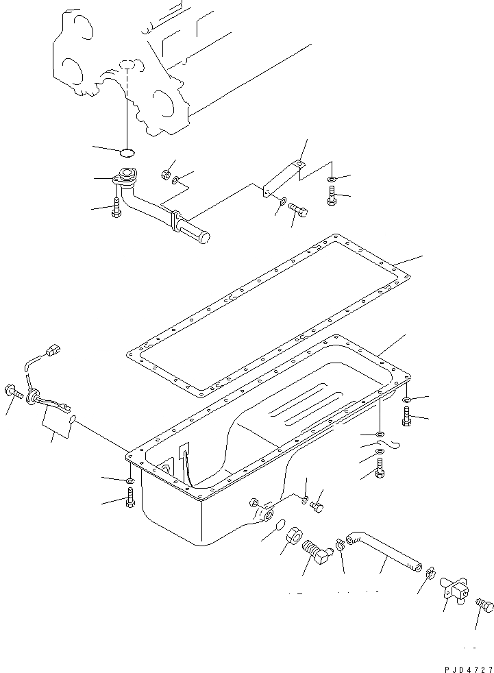 Схема запчастей Komatsu SA6D125E-2L-7 - МАСЛЯНЫЙ ПОДДОН И ВСАСЫВАЮЩИЙ ПАТРУБОК(№7887-) ДВИГАТЕЛЬ