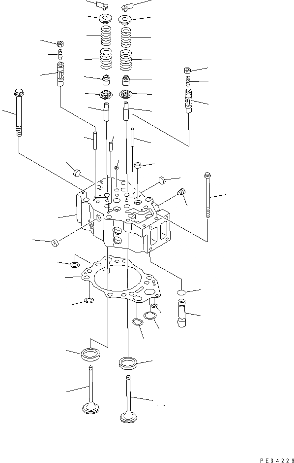 Схема запчастей Komatsu SA6D132-1MM - ГОЛОВКА ЦИЛИНДРОВ ДВИГАТЕЛЬ