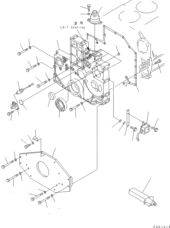 Схема запчастей Komatsu SA6D132-1MM - ПЕРЕДН. COVER(№-) ДВИГАТЕЛЬ