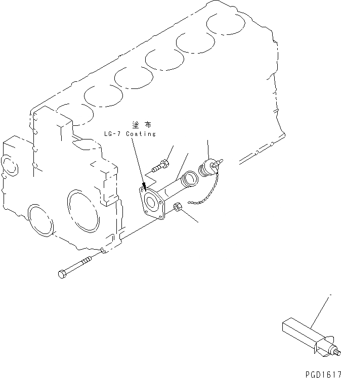 Схема запчастей Komatsu SA6D132-1MM - МАСЛОНАЛИВНОЙ ПАТРУБОК ДВИГАТЕЛЬ