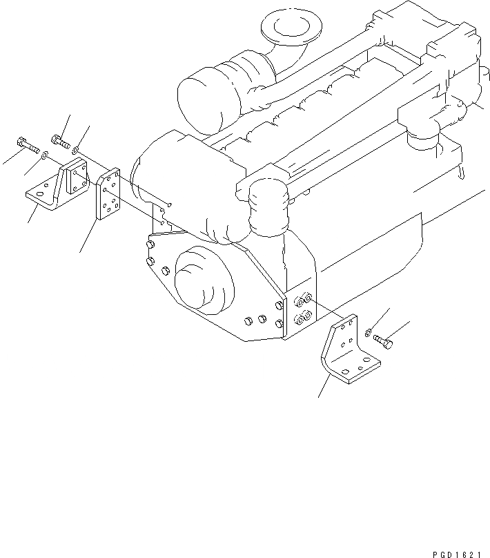 Схема запчастей Komatsu SA6D132-1MM - КРЕПЛЕНИЕ ДВИГАТЕЛЯ (ПЕРЕДН.)(№-) ДВИГАТЕЛЬ