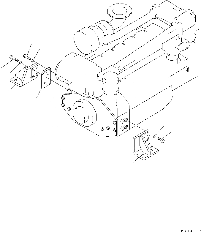 Схема запчастей Komatsu SA6D132-1MM - КРЕПЛЕНИЕ ДВИГАТЕЛЯ (ПЕРЕДН.)(№-) ДВИГАТЕЛЬ