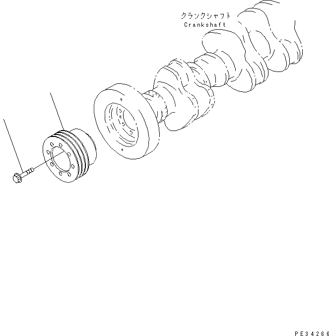 Схема запчастей Komatsu SA6D132-1MM - ШКИВ КОЛЕНВАЛА(№-) ДВИГАТЕЛЬ