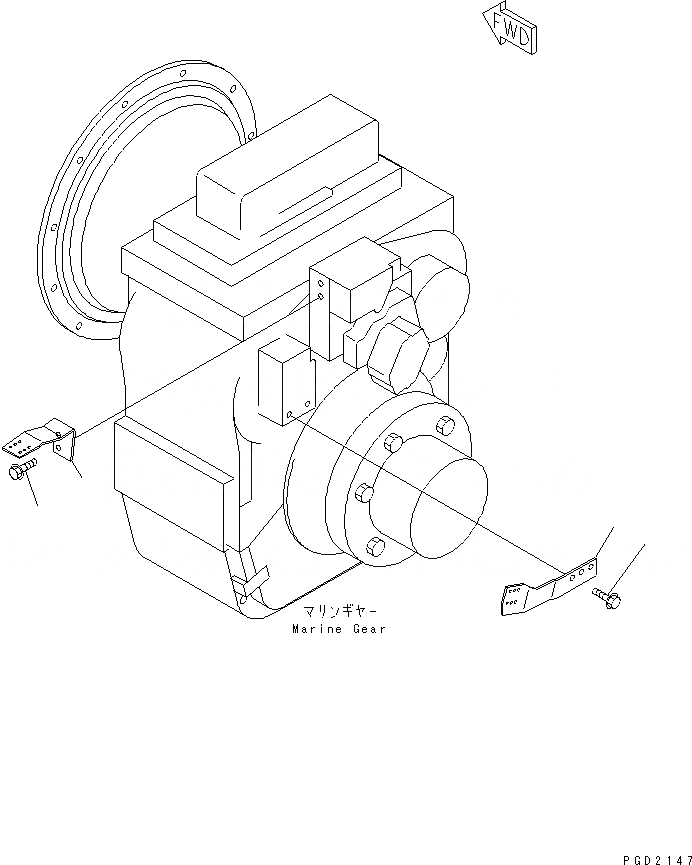 Схема запчастей Komatsu SA6D132-1MM - КАБЕЛЬ КОРПУС (MGA8DL-9) ДВИГАТЕЛЬ