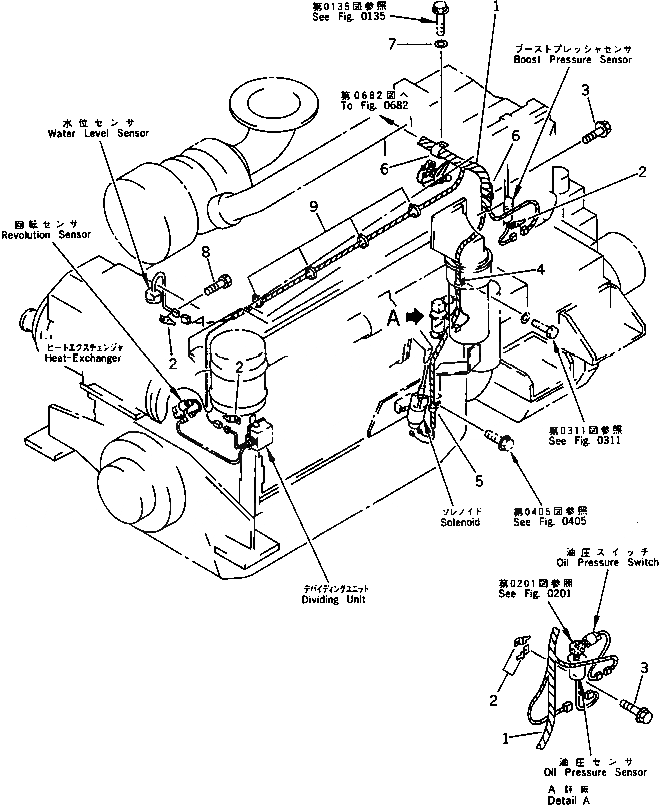 Схема запчастей Komatsu SA6D132-1W - ЭЛЕКТР. ЭЛЕКТРОПРОВОДКА(/) ЭЛЕКТРИКА