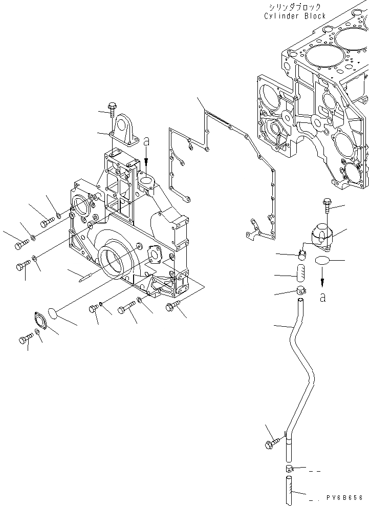 Схема запчастей Komatsu SA6D140E-3B - ПЕРЕДН. КРЫШКАКРЕПЛЕНИЕ И САПУН ДВИГАТЕЛЬ