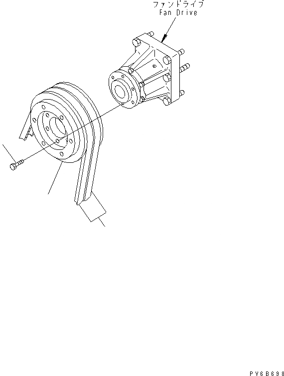 Схема запчастей Komatsu SA6D140E-3B - ШКИВ ВЕНТИЛЯТОРА И V-РЕМЕНЬ ДВИГАТЕЛЬ