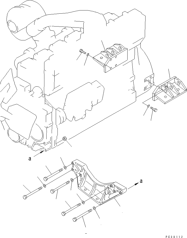 Схема запчастей Komatsu SA6D140-1FF - КРЕПЛЕНИЕ ДВИГАТЕЛЯ(№798-) ДВИГАТЕЛЬ