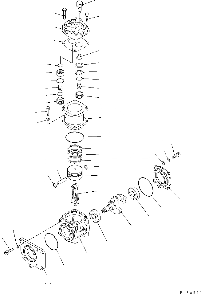 Схема запчастей Komatsu SA6D140-1FF - КОМПРЕССОР (ВНУТР. ЧАСТИ)(№798-) ДВИГАТЕЛЬ