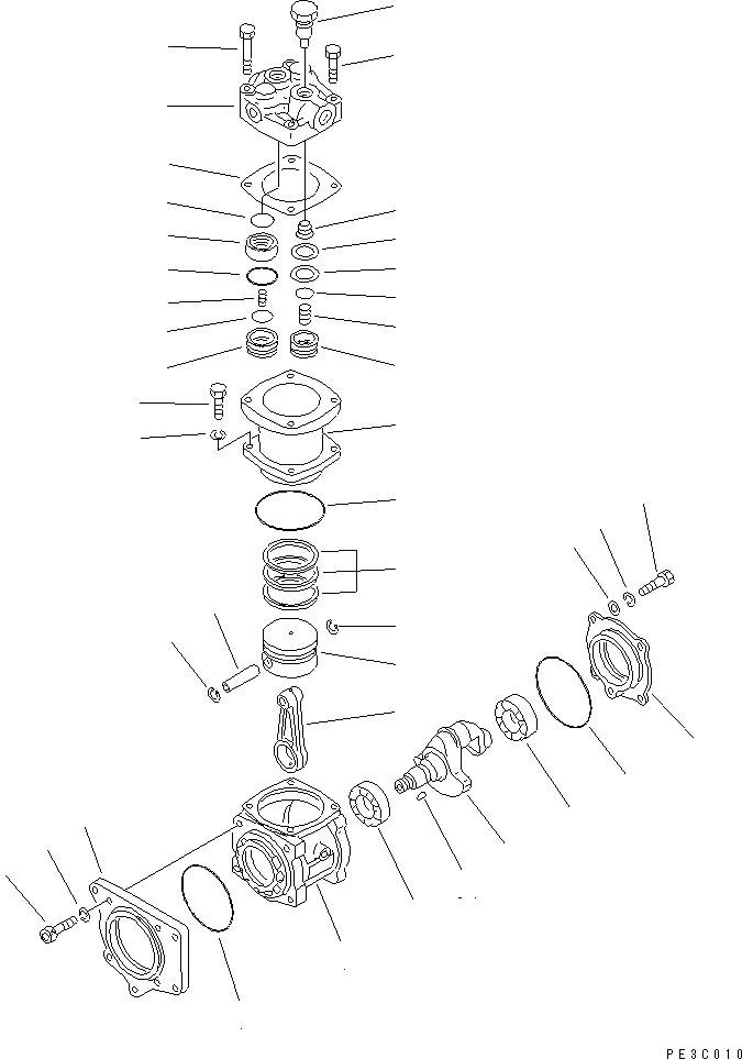 Схема запчастей Komatsu SA6D140-1B - КОМПРЕССОР (ВНУТР. ЧАСТИ)(№8-) АКСЕССУАРЫ