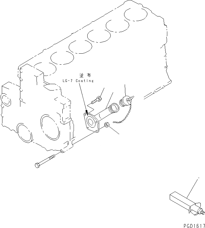 Схема запчастей Komatsu SA6D140-1LL - МАСЛОНАЛИВНОЙ ПАТРУБОК ДВИГАТЕЛЬ