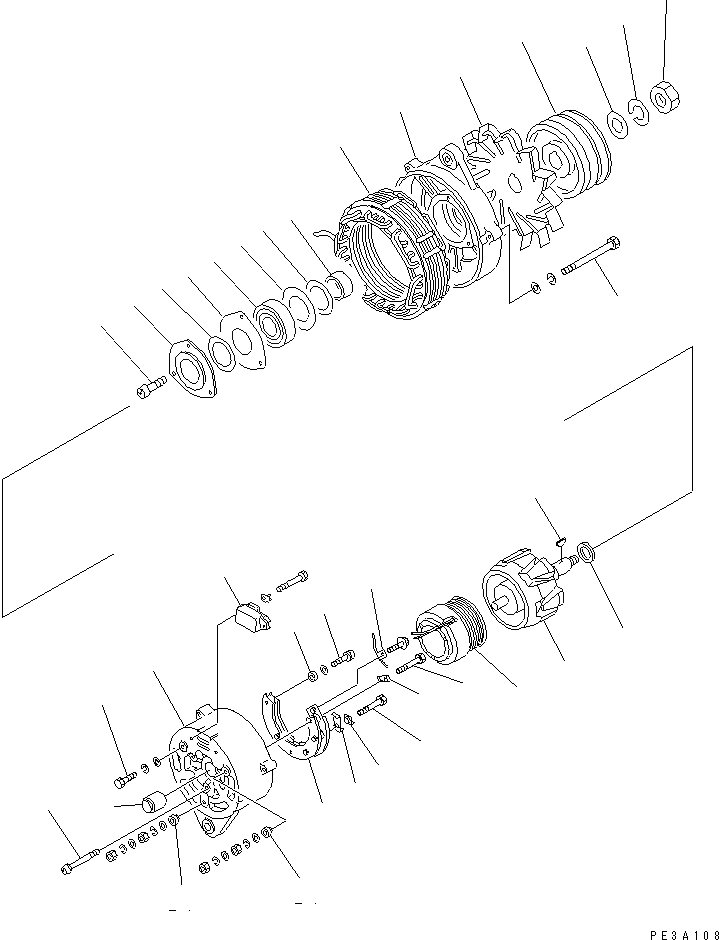 Схема запчастей Komatsu SA6D140-1LL - ГЕНЕРАТОР (A) (ВНУТР. ЧАСТИ) ДВИГАТЕЛЬ