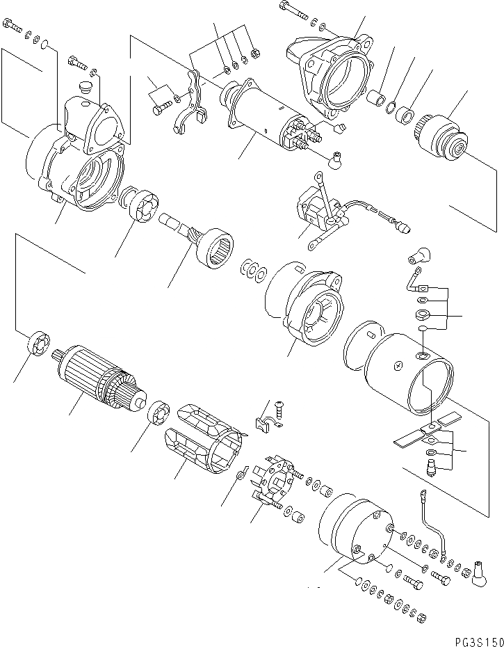 Схема запчастей Komatsu SA6D140-1LL - СТАРТЕР (7.KW) (ВНУТР. ЧАСТИ) ДВИГАТЕЛЬ