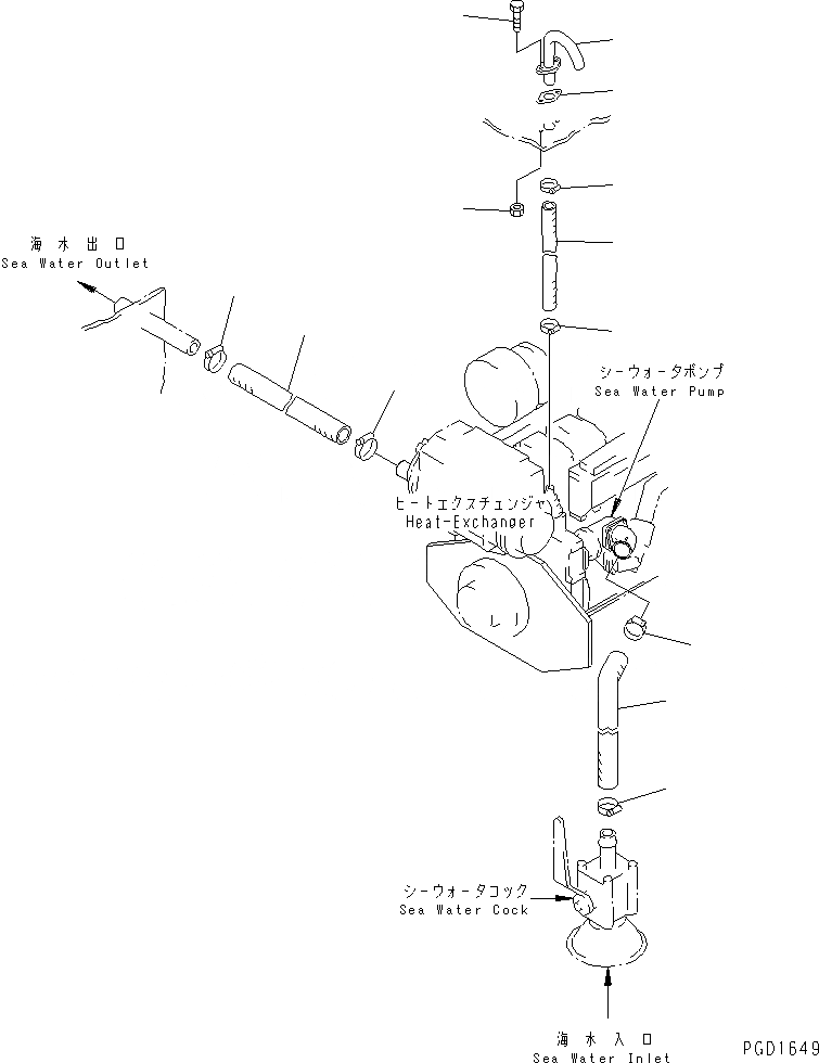 Схема запчастей Komatsu SA6D140-1LL - ШЛАНГИ FURNISHING ДВИГАТЕЛЬ