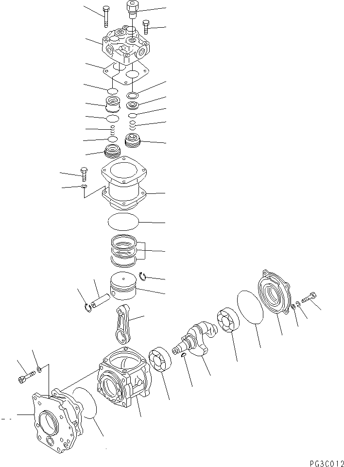 Схема запчастей Komatsu SA6D140-1C - КОМПРЕССОР(№8-8) АКСЕССУАРЫ