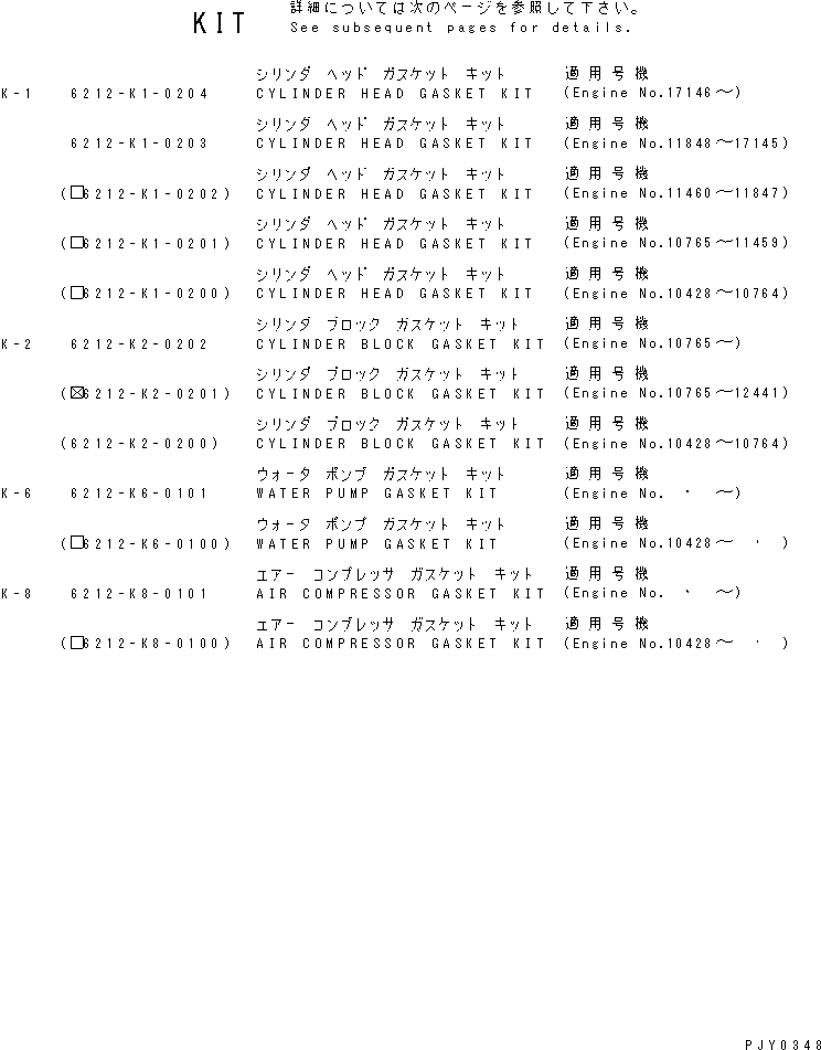 Схема запчастей Komatsu SA6D140-1E - КОМПЛЕКТ ПРОКЛАДОК ИНСТРУМЕНТ И РЕМКОМПЛЕКТЫ