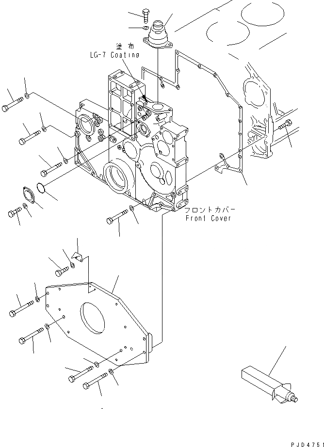 Схема запчастей Komatsu SA6D140-1PP - ПЕРЕДН. COVER¤ ДРУГОЕ (БЕЗ ТАХОМЕТР) ДВИГАТЕЛЬ