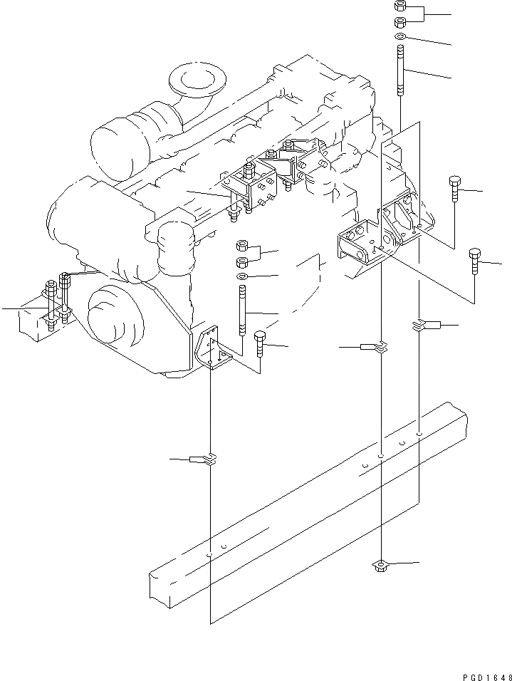 Схема запчастей Komatsu SA6D140-1PP - MARINE КРЕПЛЕНИЕ ДВИГАТЕЛЯ ДВИГАТЕЛЬ