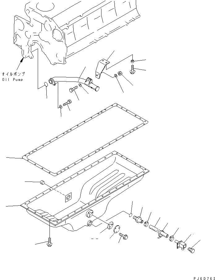 Схема запчастей Komatsu SA6D140E-3G-7 - МАСЛЯНЫЙ ПОДДОН И ВСАСЫВАЮЩИЙ ПАТРУБОК(№9-) ДВИГАТЕЛЬ