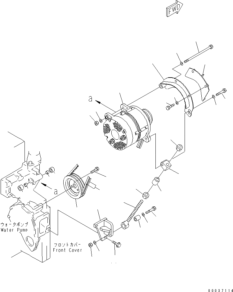 Схема запчастей Komatsu SA6D140E-3E-7 - КРЕПЛЕНИЕ ГЕНЕРАТОРА (7A)(№78-) ДВИГАТЕЛЬ