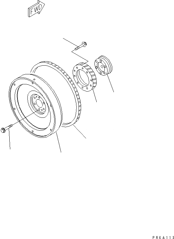 Схема запчастей Komatsu SA6D140E-2D-7 - МАХОВИК(№7-) ДВИГАТЕЛЬ