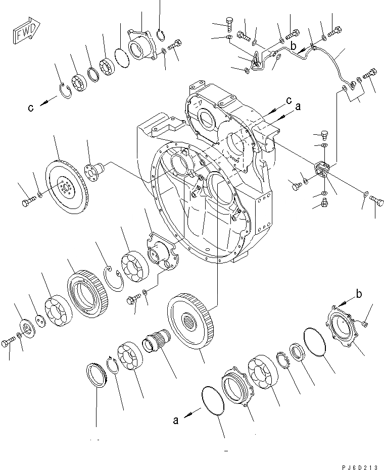 Схема запчастей Komatsu SA6D140-2D-G - МЕХ-М ОТБОРА МОЩНОСТИ И СМАЗКА(№97-) ДВИГАТЕЛЬ