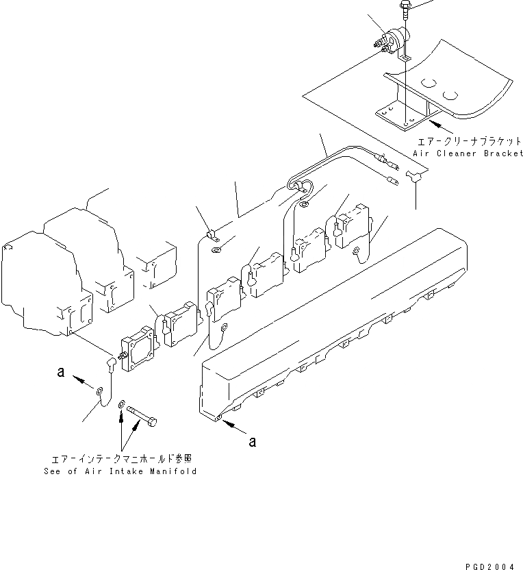 Схема запчастей Komatsu SA6D140-2A-G - ОБОГРЕВАТЕЛЬ. ЭЛЕКТРОПРОВОДКА(№9-89) ДВИГАТЕЛЬ