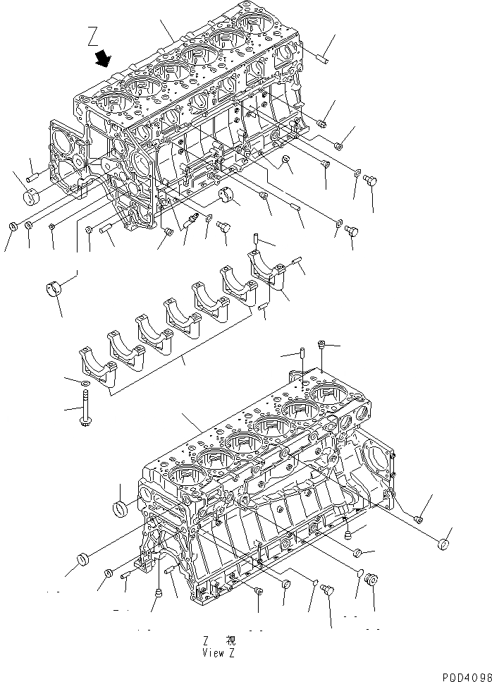 Схема запчастей Komatsu SA6D140-2C-G - БЛОК ЦИЛИНДРОВ (/)(№78-78) ДВИГАТЕЛЬ