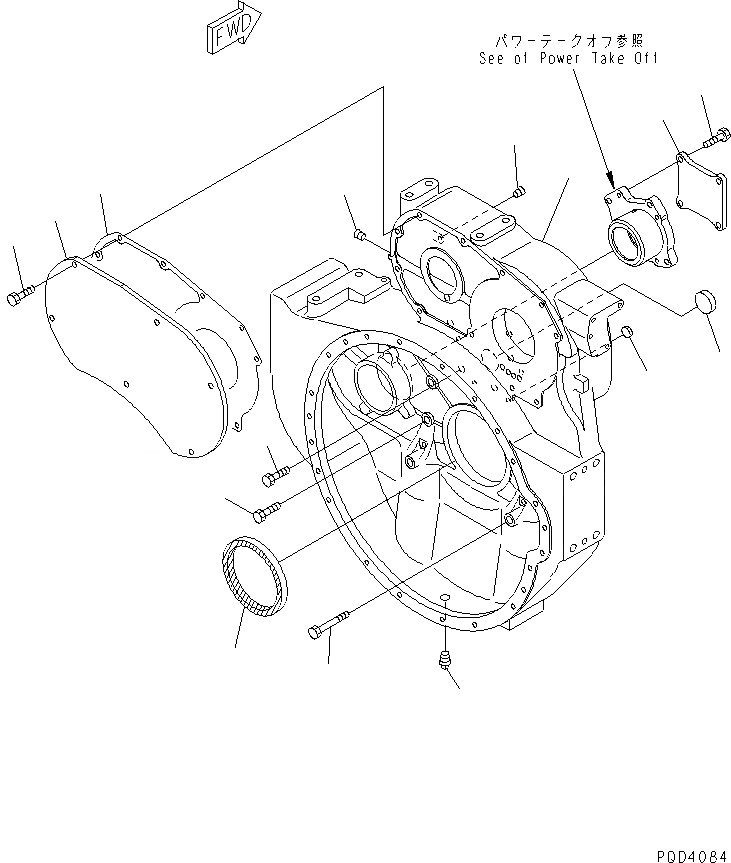 Схема запчастей Komatsu SA6D140-2C-G - КАРТЕР МАХОВИКА(№78-987) ДВИГАТЕЛЬ