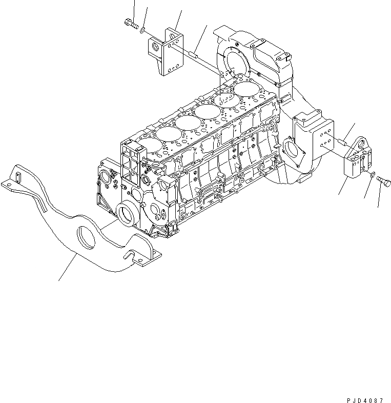 Схема запчастей Komatsu SA6D140-2C-G - КРЕПЛЕНИЕ ДВИГАТЕЛЯ(№78-) ДВИГАТЕЛЬ