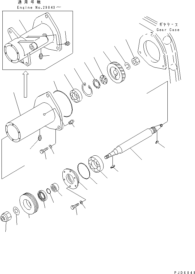 Схема запчастей Komatsu SA6D155-4A-35 - ПРИВОД ГЕНЕРАТОРА (8W) (A) (№7-)(W) (A) (№8-) БЛОК ЦИЛИНДРОВ