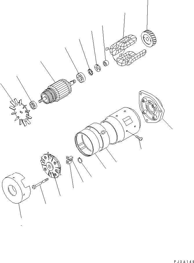 Схема запчастей Komatsu SA6D155-4A-35 - DYNAMO (W)(A)(№8-899) ОХЛАЖД-Е И ЭЛЕКТРИКА