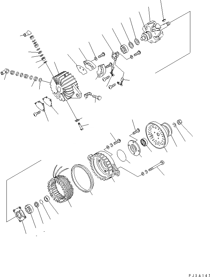 Схема запчастей Komatsu SA6D155-4A-35 - ГЕНЕРАТОР (8W)(A)(№9-7) ОХЛАЖД-Е И ЭЛЕКТРИКА