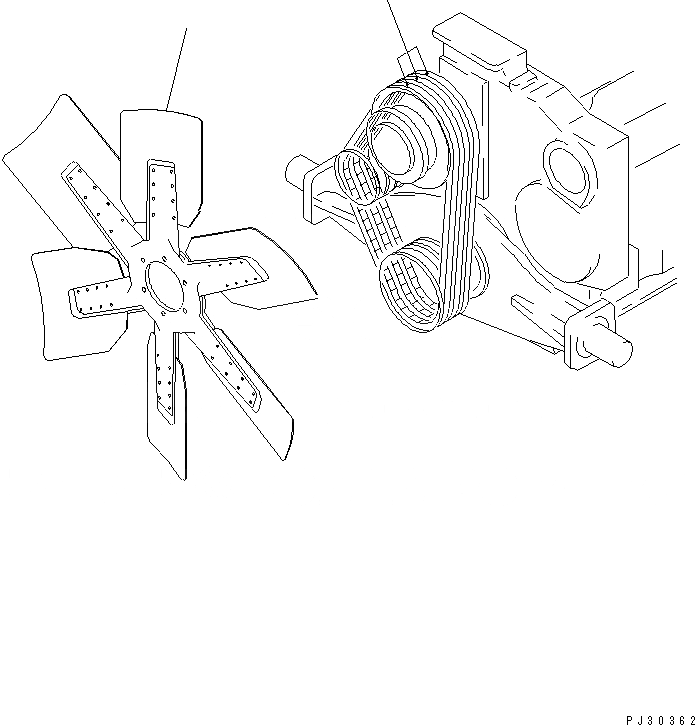 Схема запчастей Komatsu SA6D170-B-1B - ВЕНТИЛЯТОР ОХЛАЖДЕНИЯ И V-РЕМЕНЬ СИСТЕМА ОХЛАЖДЕНИЯ