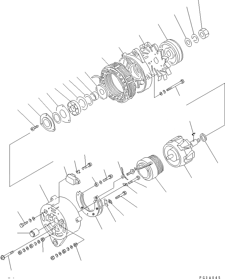 Схема запчастей Komatsu SA6D170-B-1B - ГЕНЕРАТОР (A)(№-88) ЭЛЕКТРИКА