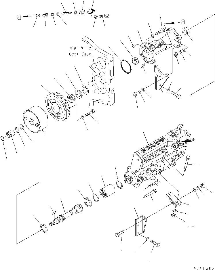 Схема запчастей Komatsu SA6D170-B-1B - ТОПЛ. НАСОС И КРЕПЛЕНИЕ(№-) ТОПЛИВН. СИСТЕМА