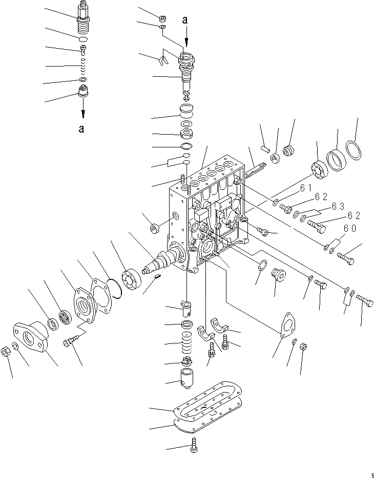 Схема запчастей Komatsu SA6D170-B-1B - ТОПЛ. НАСОС (НАСОС)(№-) ТОПЛИВН. СИСТЕМА
