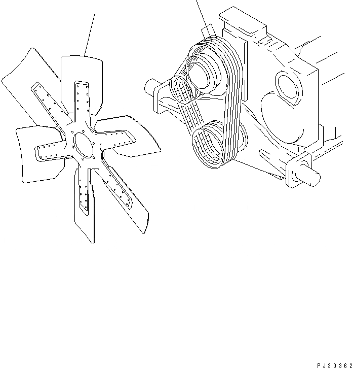 Схема запчастей Komatsu SA6D170-B-1B - ВЕНТИЛЯТОР ОХЛАЖДЕНИЯ И V-РЕМЕНЬ СИСТЕМА ОХЛАЖДЕНИЯ