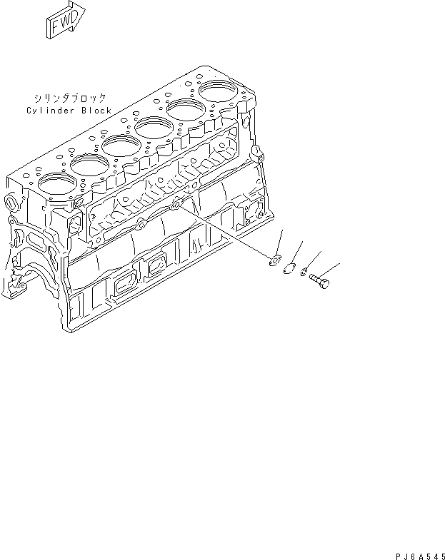 Схема запчастей Komatsu SA6D170E-2A-D - ЗАГЛУШКА БЛОКА ЦИЛИНДРОВ(№9-) ДВИГАТЕЛЬ