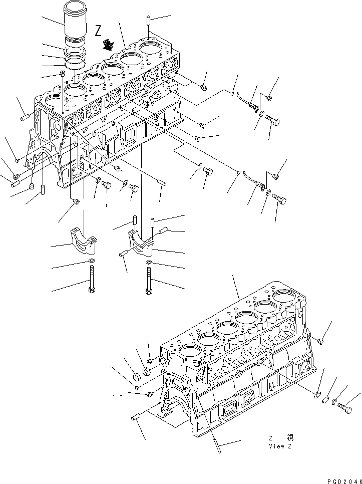 Схема запчастей Komatsu SA6D170E-2A - БЛОК ЦИЛИНДРОВ(№7-99) ДВИГАТЕЛЬ