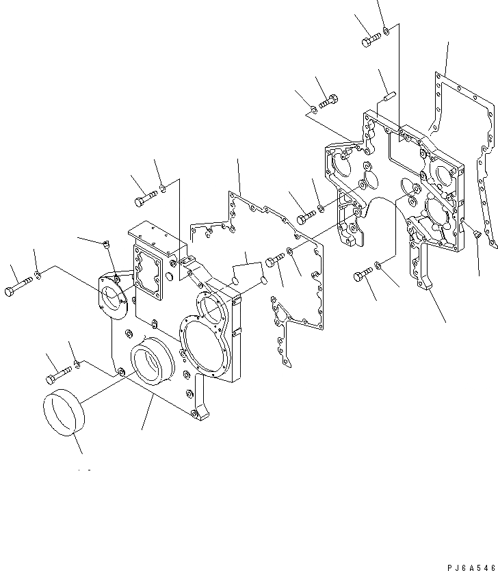 Схема запчастей Komatsu SA6D170E-2A - ПЕРЕДН. COVER(№9-) ДВИГАТЕЛЬ