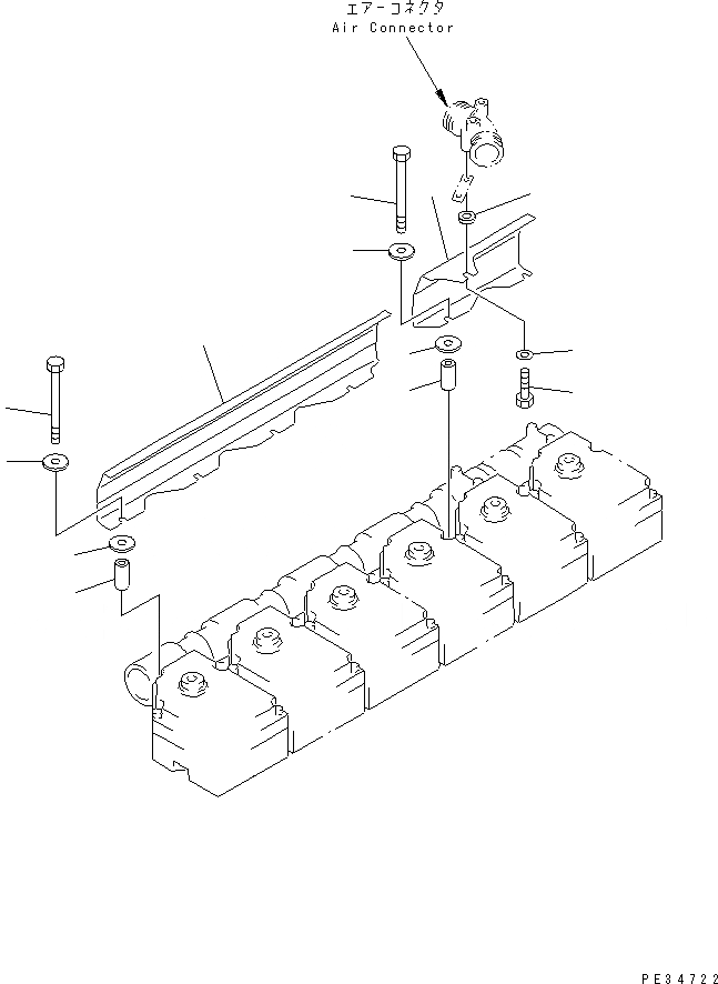 Схема запчастей Komatsu SA6D170E-2A-MC - ТЕРМОЗАЩИТА (/) (ДЛЯ СЛИВН. ШЛАНГ)(№9-) ДВИГАТЕЛЬ