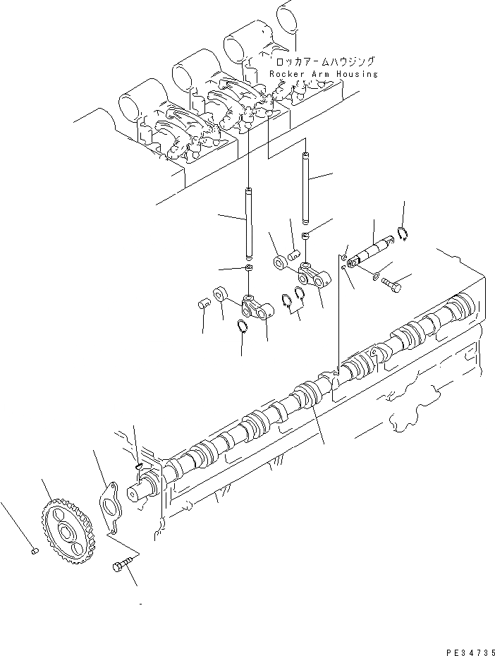 Схема запчастей Komatsu SA6D170E-2A-MC - РАСПРЕДВАЛ(№9-) ДВИГАТЕЛЬ