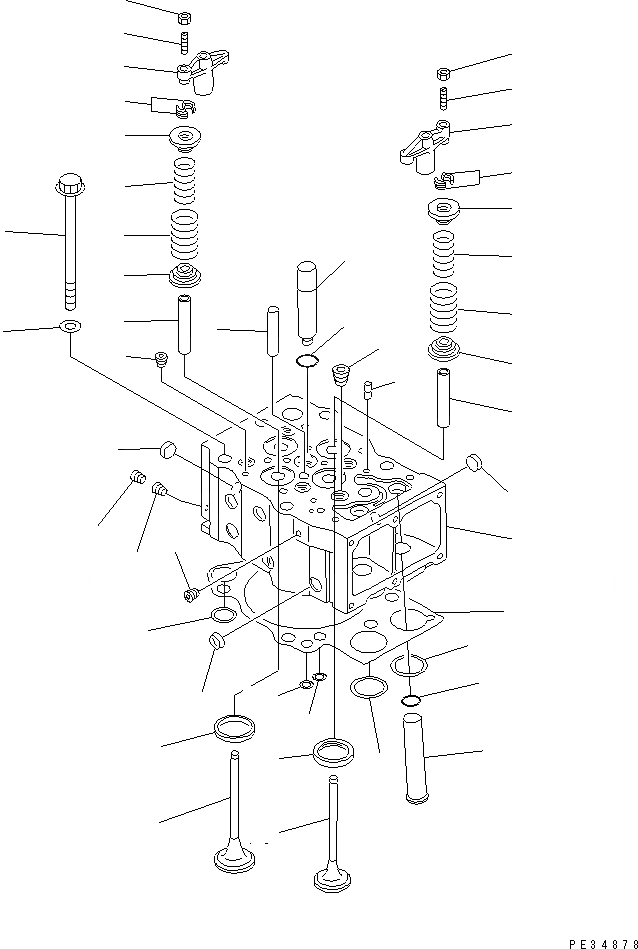 Схема запчастей Komatsu SA6D170-A-1E - ГОЛОВКА ЦИЛИНДРОВ (ОДИНОЧН. ТУРБОНАГНЕТАТЕЛЬ)(№8-) ГОЛОВКА ЦИЛИНДРОВ