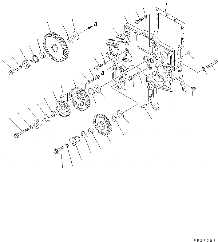 Схема запчастей Komatsu SA6D170-A-1E - КОРПУС ШЕСТЕРЕНН. ПЕРЕДАЧИ КРЫШКАAND ПРИВОД (ОДИНОЧН. ТУРБОНАГНЕТАТЕЛЬ)(№77-) БЛОК ЦИЛИНДРОВ