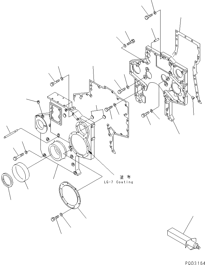 Схема запчастей Komatsu SA6D170E-2C - ПЕРЕДН. COVER(№89-99) ДВИГАТЕЛЬ