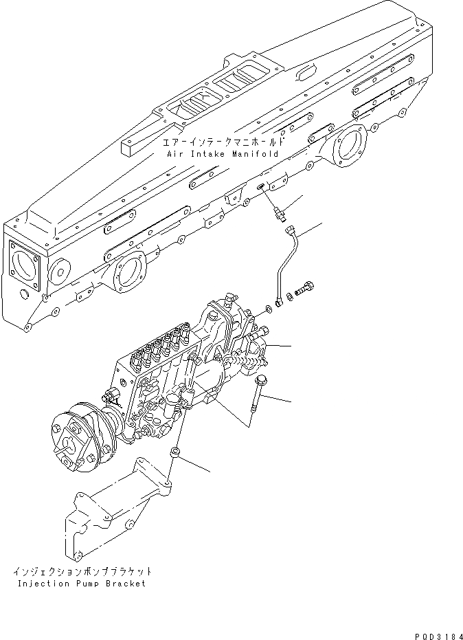 Схема запчастей Komatsu SA6D170E-2C - КРЕПЛЕНИЕ ТОПЛ. НАСОСА(№89-) ДВИГАТЕЛЬ