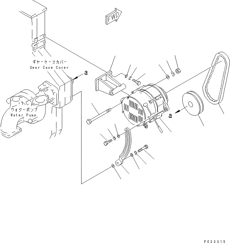 Схема запчастей Komatsu SA6D170-B-1F - ГЕНЕРАТОР И КРЕПЛЕНИЕ (A) (INJURY FROM SALT СПЕЦ-Я.) ЭЛЕКТРИКА